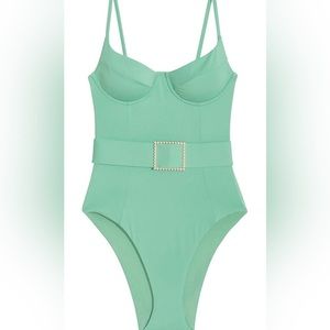 WeWoreWhat Danielle One Piece Bikini Pearl Belt